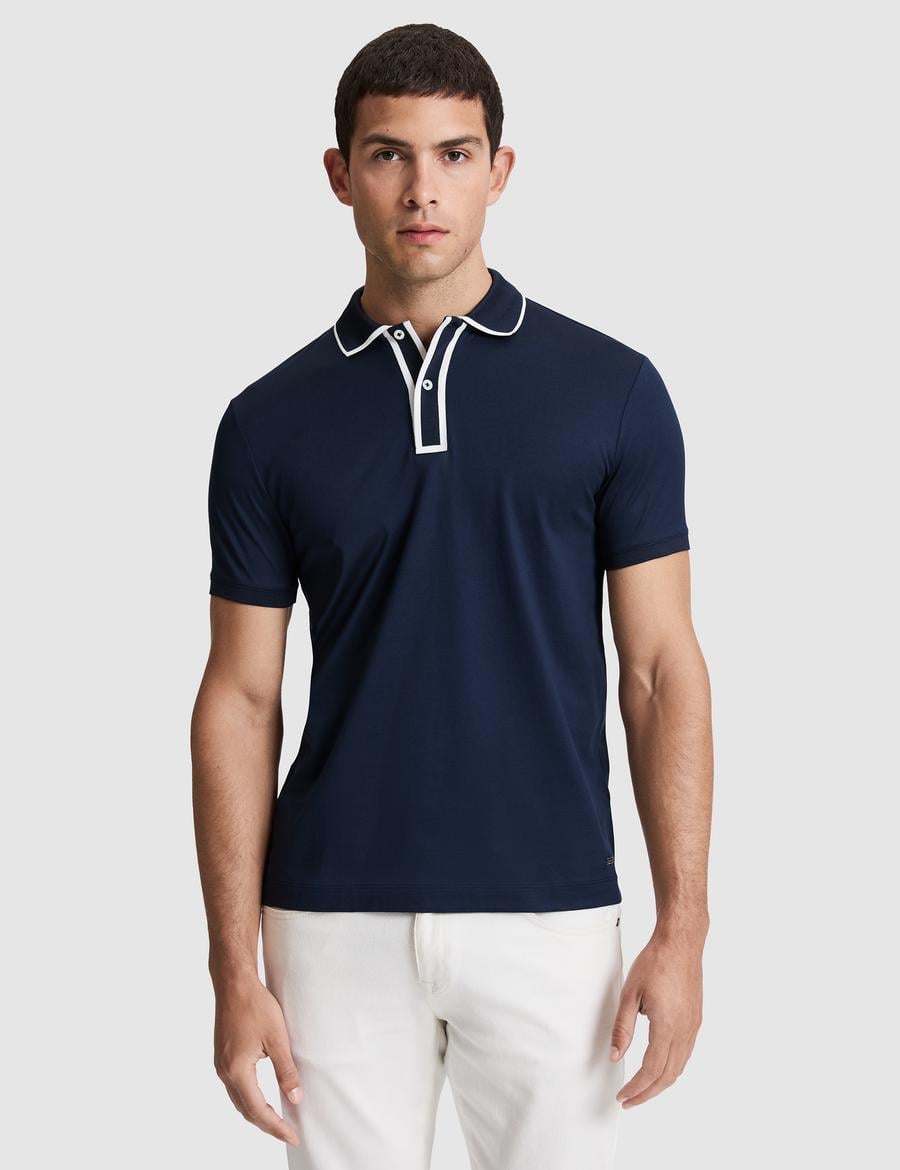 Lacivert Slim Fit %100 Pamuk Polo Yaka Tişört