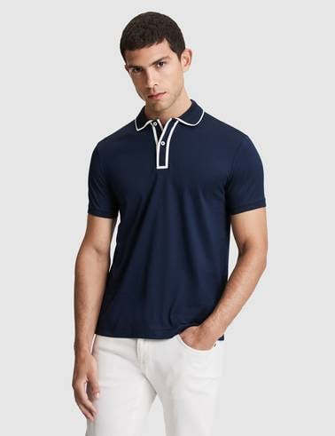 Lacivert Slim Fit %100 Pamuk Polo Yaka Tişört