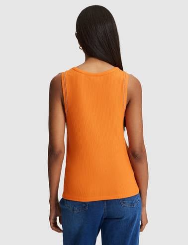 Turuncu Slim Fit Örme Bluz