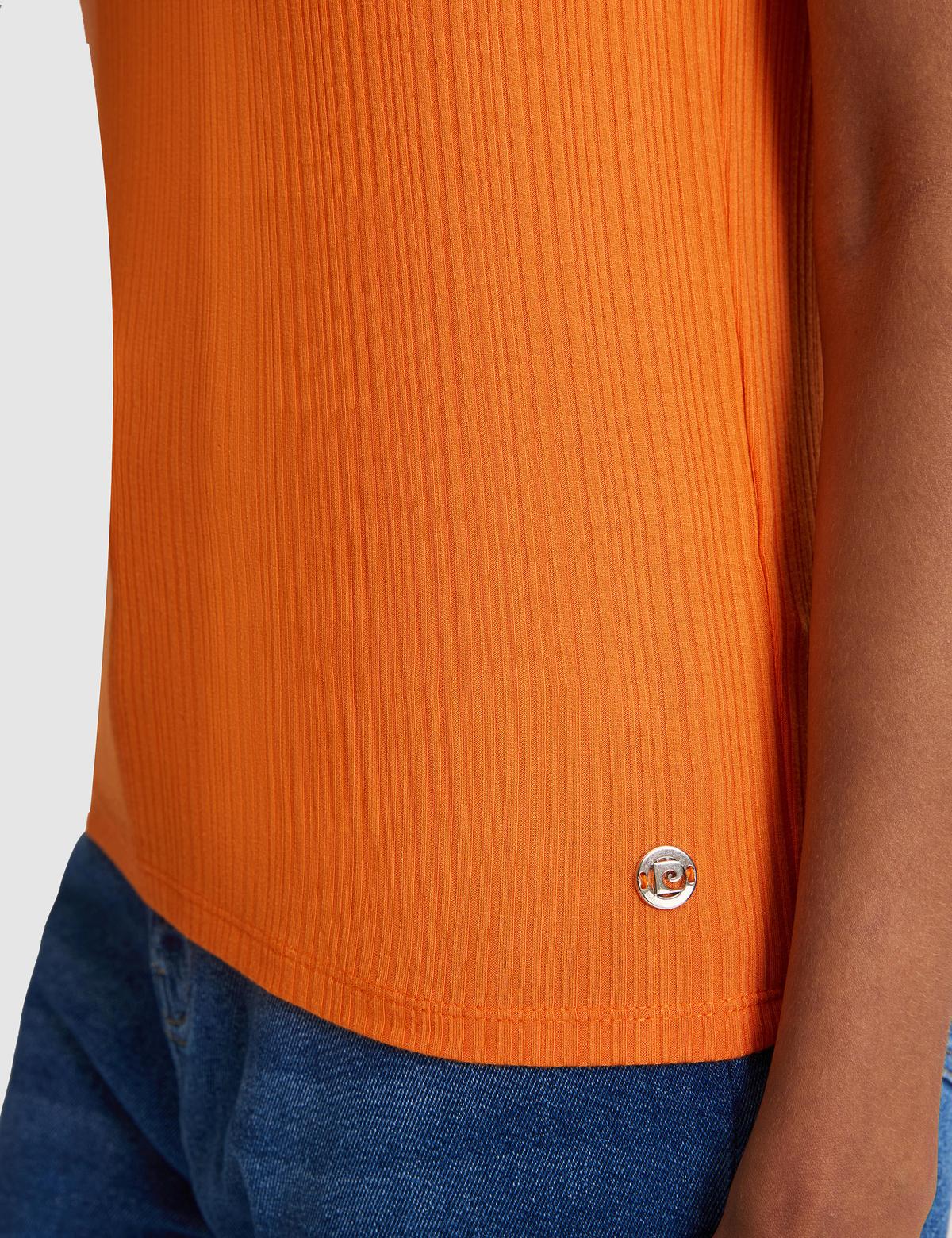 Turuncu Slim Fit Örme Bluz - 50324123019