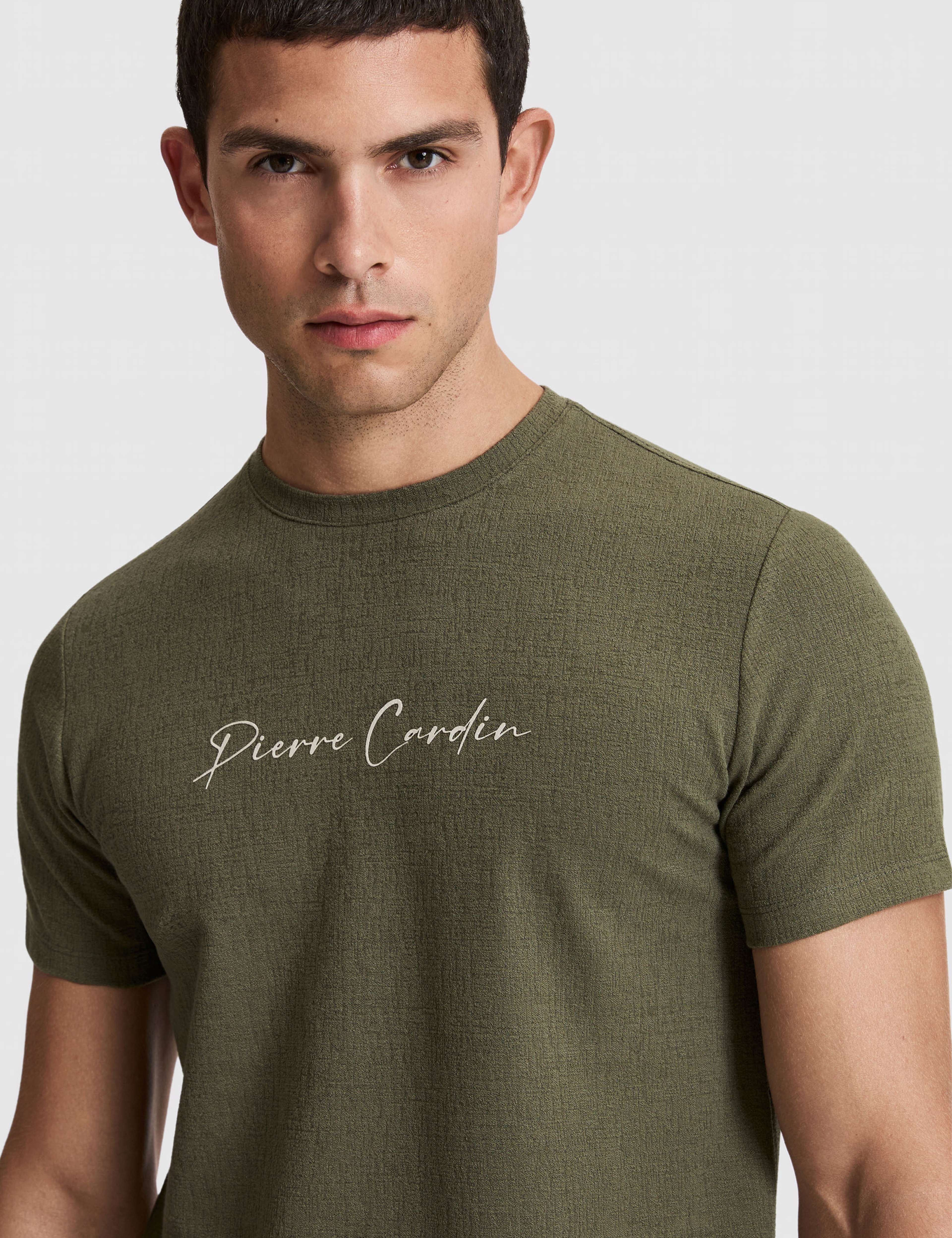 Haki Slim Fit  Bisiklet Yaka Tişört