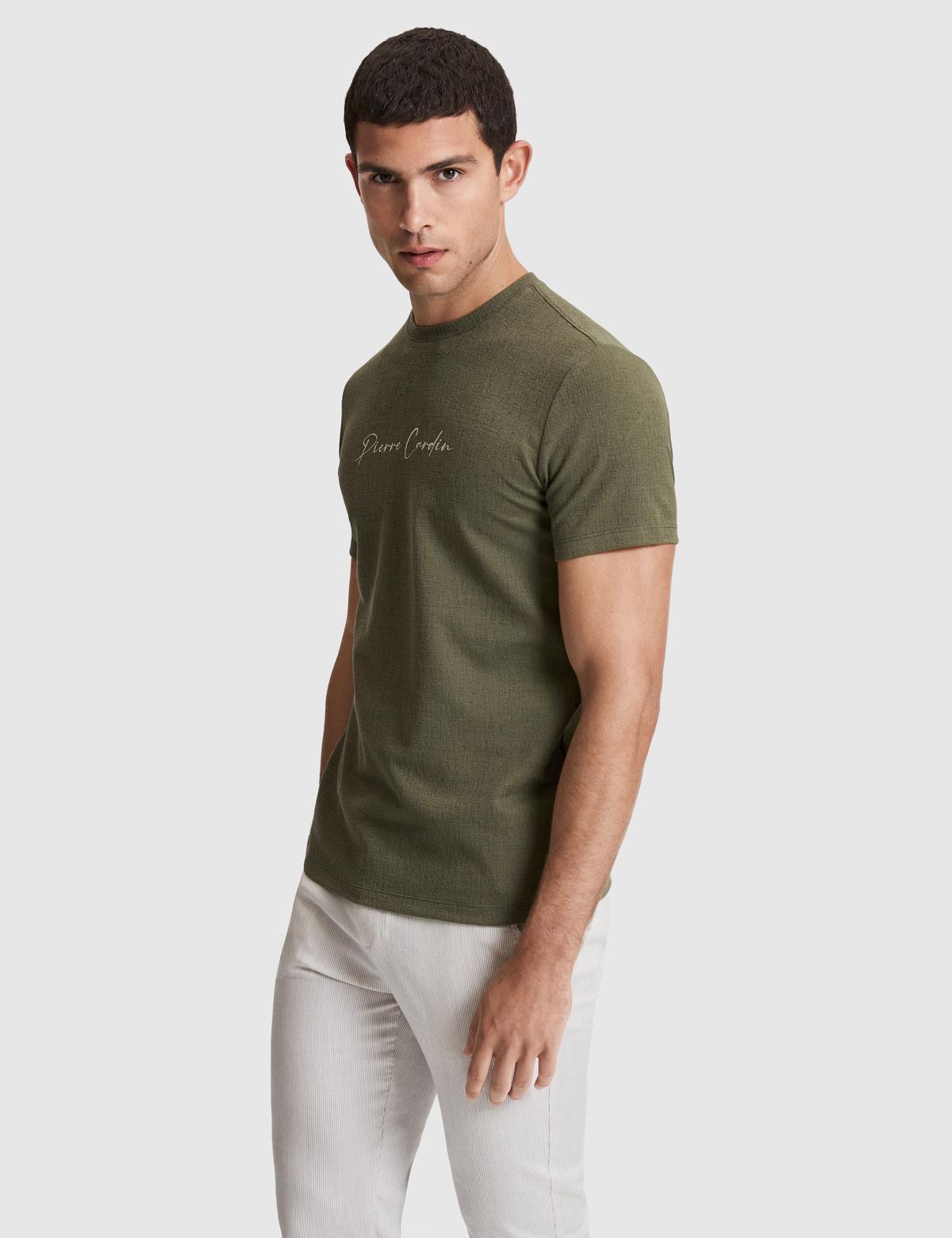 Haki Slim Fit  Bisiklet Yaka Tişört - 50327858020