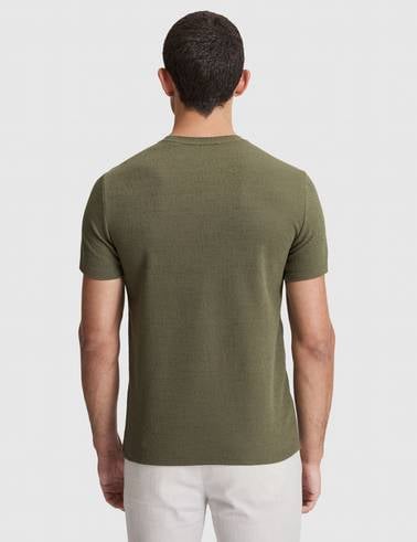 Haki Slim Fit Bisiklet Yaka Tişört