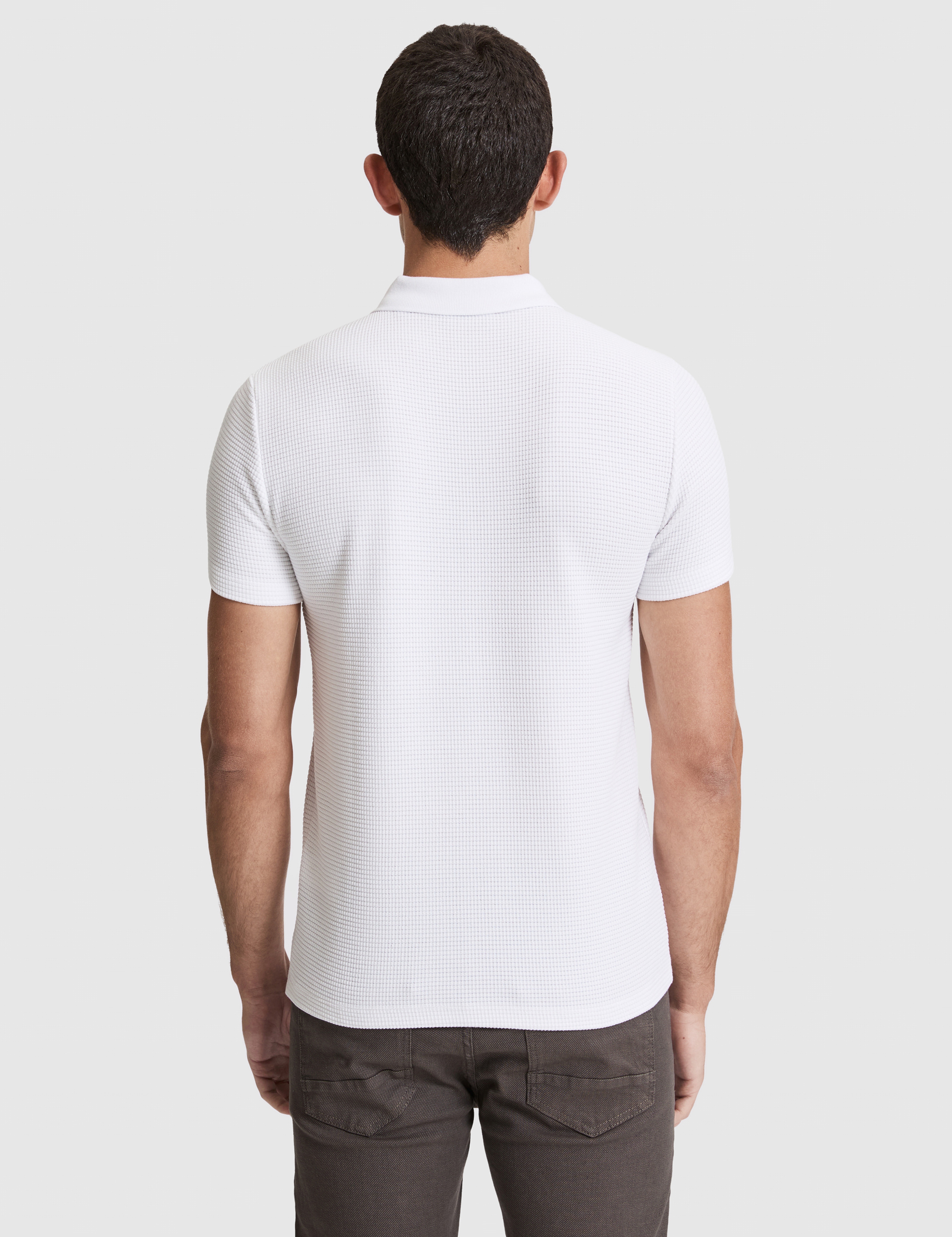 Ekru Slim Fit Fermuarlı Polo Yaka Tişört