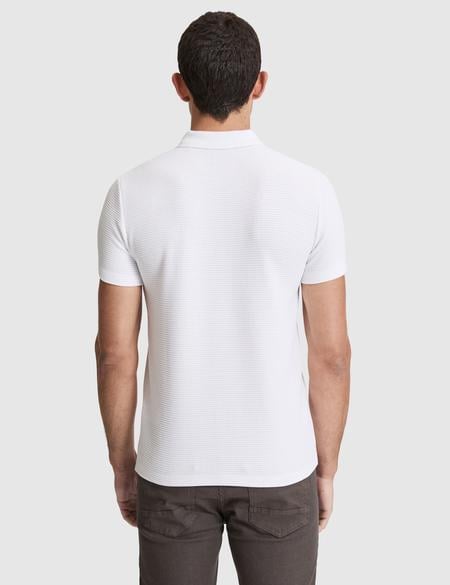 Ekru Slim Fit Fermuarlı Polo Yaka Tişört - 50327860010