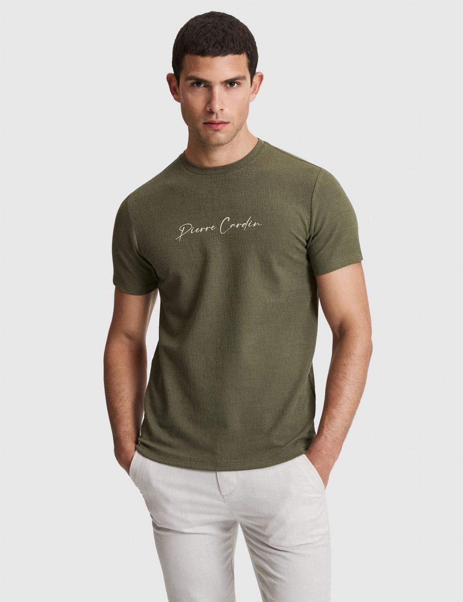 Haki Slim Fit  Bisiklet Yaka Tişört