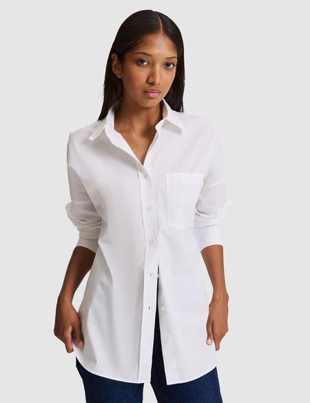 Beyaz Oversize Uzun Kollu Gömlek - 50328628005