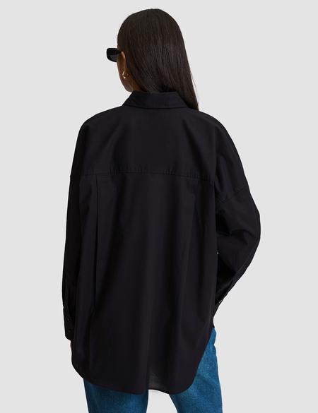 Siyah Oversize Uzun Kollu Gömlek - 50328628023