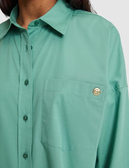 Yeşil Oversize Uzun Kollu Gömlek - 50328628034