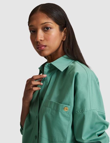 Yeşil Oversize Uzun Kollu Gömlek - 50328628034