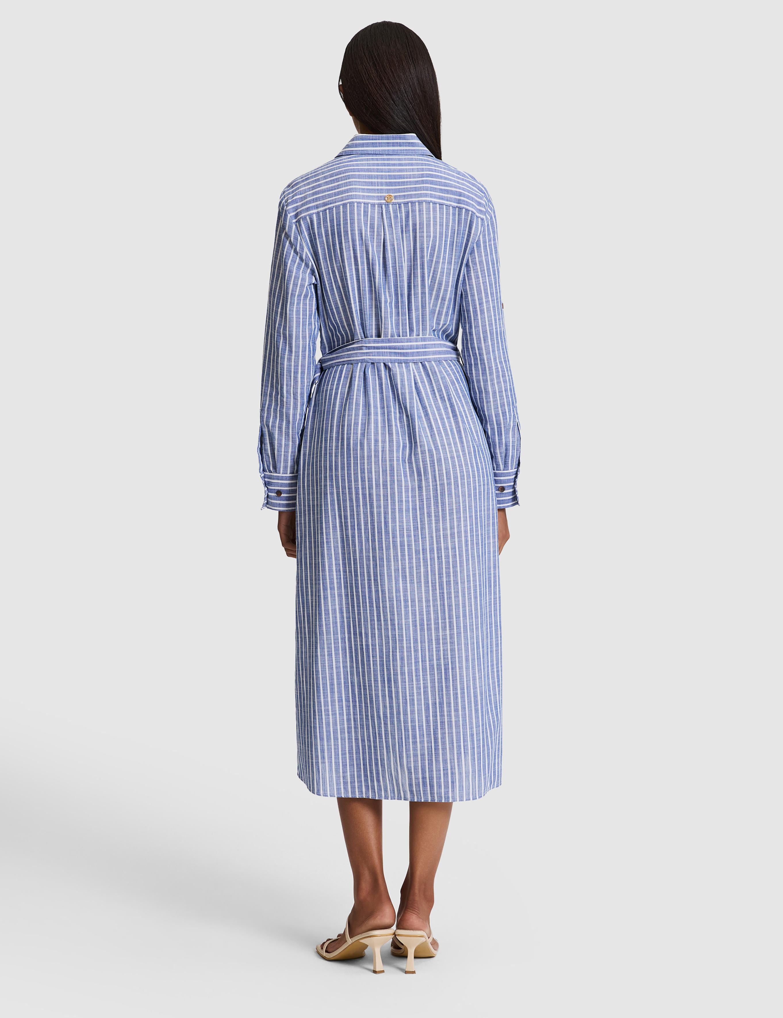 Lacivert Comfort Fit Dokuma Elbise