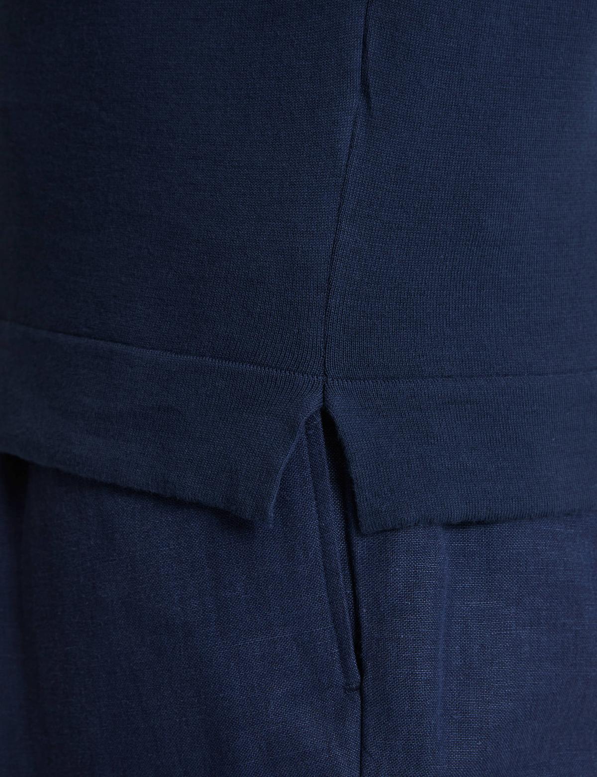 Lacivert Slim Fit %100 Pamuk Bisiklet Yaka Triko Tişört - 50320794020