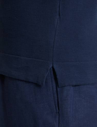 Lacivert Slim Fit %100 Pamuk Bisiklet Yaka Triko Tişört