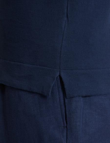 Lacivert Slim Fit %100 Pamuk Bisiklet Yaka Triko Tişört - 50320794020
