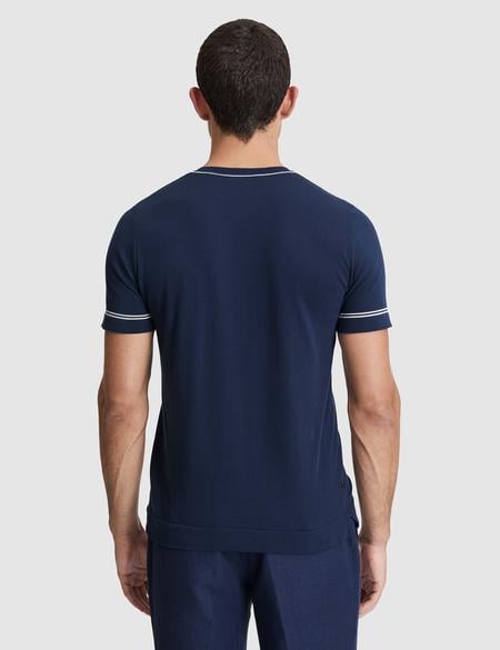 Lacivert Slim Fit %100 Pamuk Bisiklet Yaka Triko Tişört - 50320794020