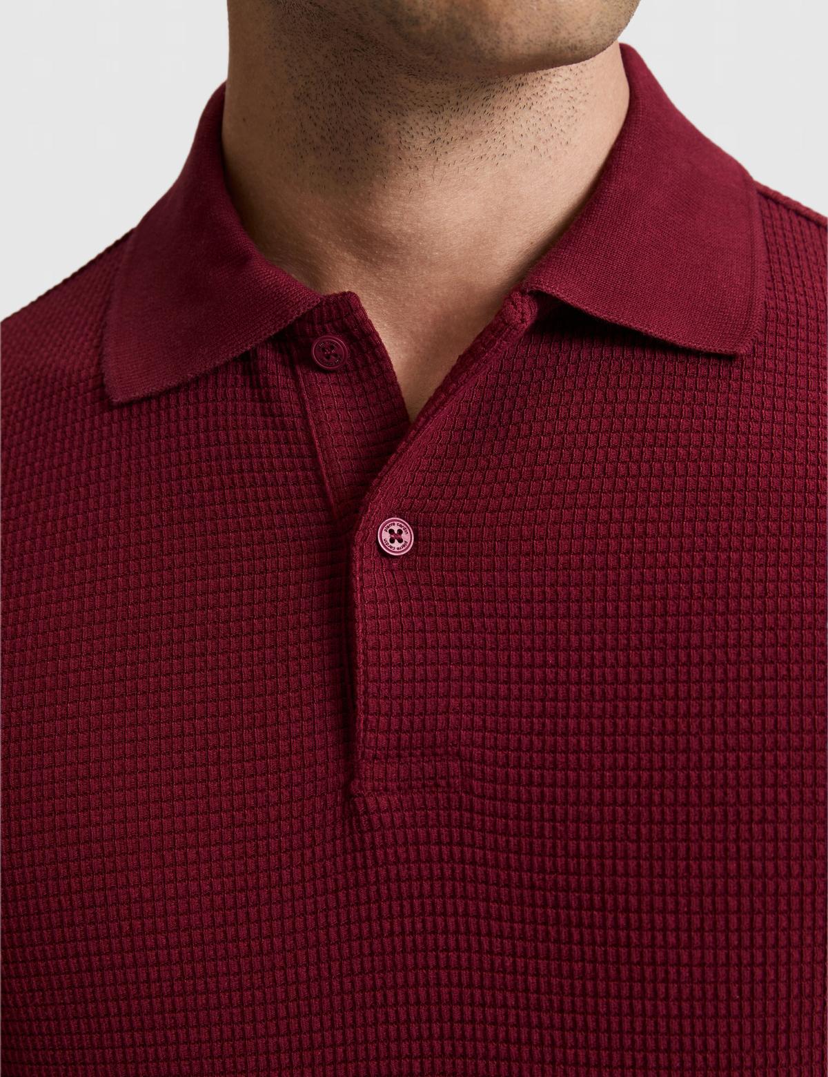 Bordo Regular Fit Polo Yaka Tişört - 50327875007