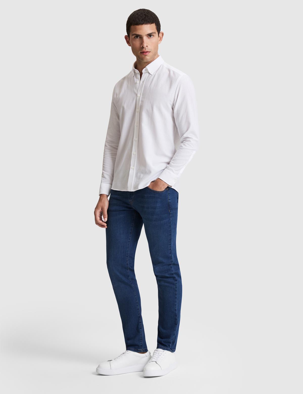 Beyaz Regular Fit Uzun Kollu Gömlek - 50320920011