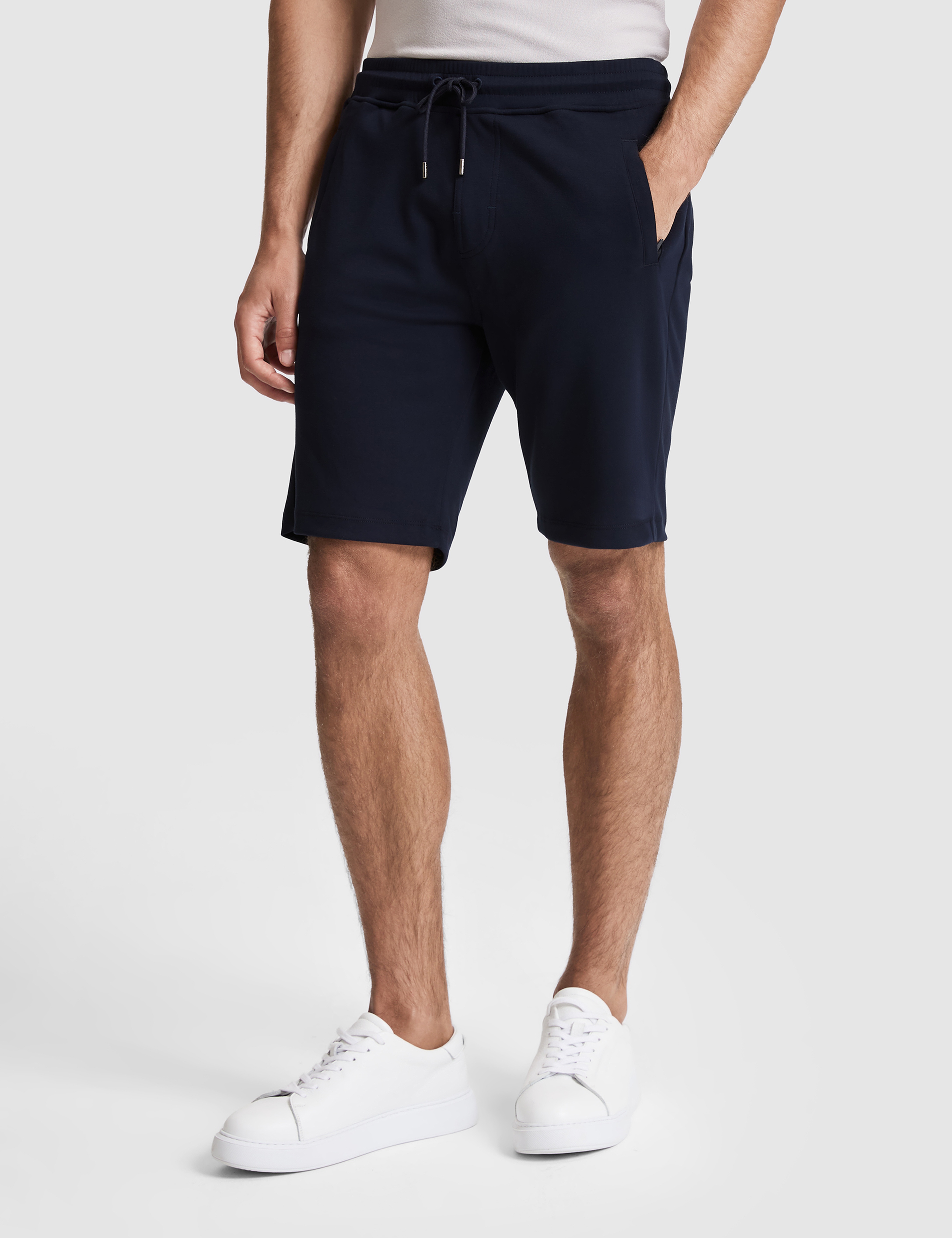 Lacivert Comfort Fit Örme Şort - Image 4