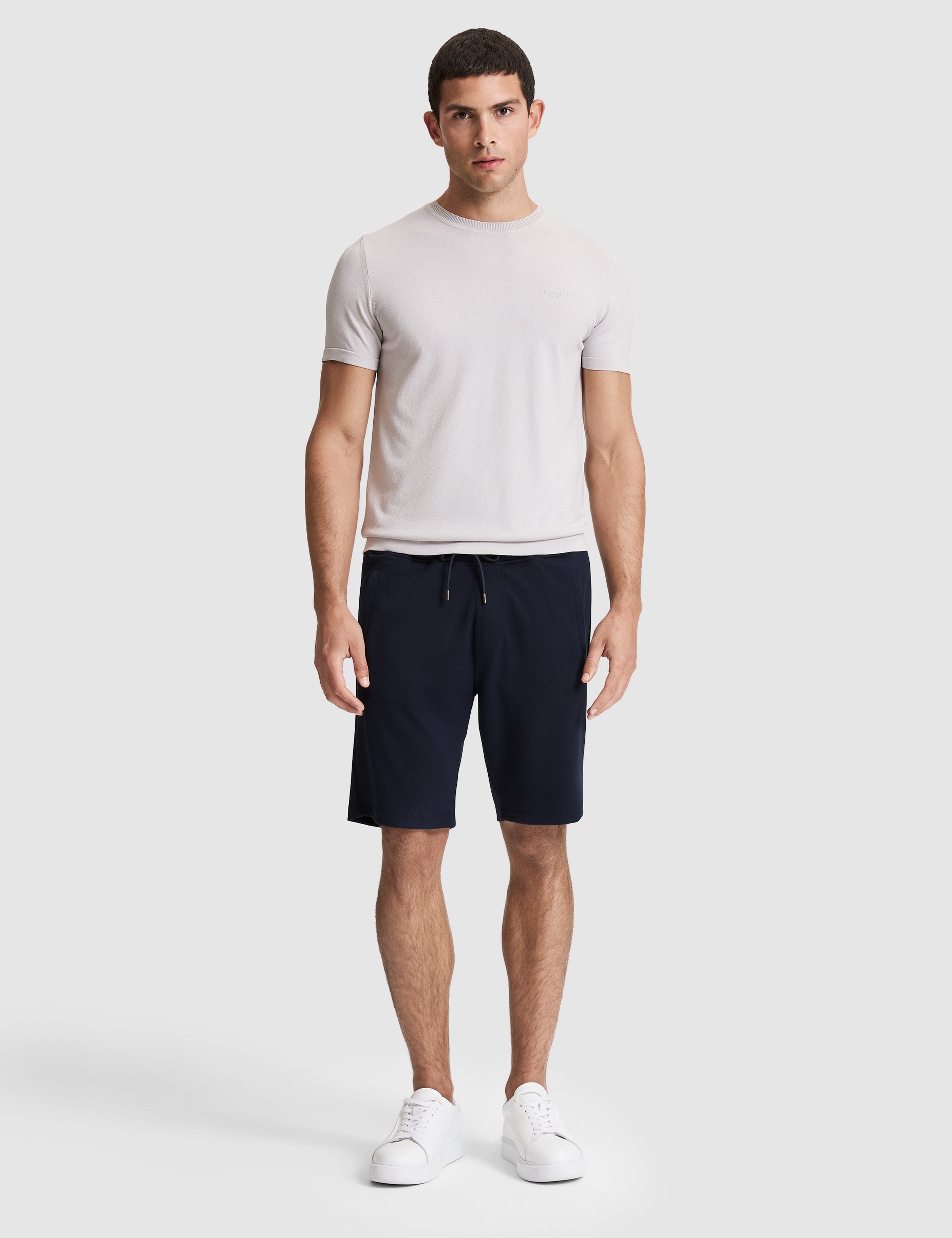 Lacivert Comfort Fit Örme Şort - Image 1