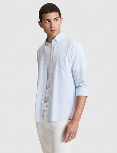 Açık Mavi Comfort Fit Uzun Kollu Gömlek