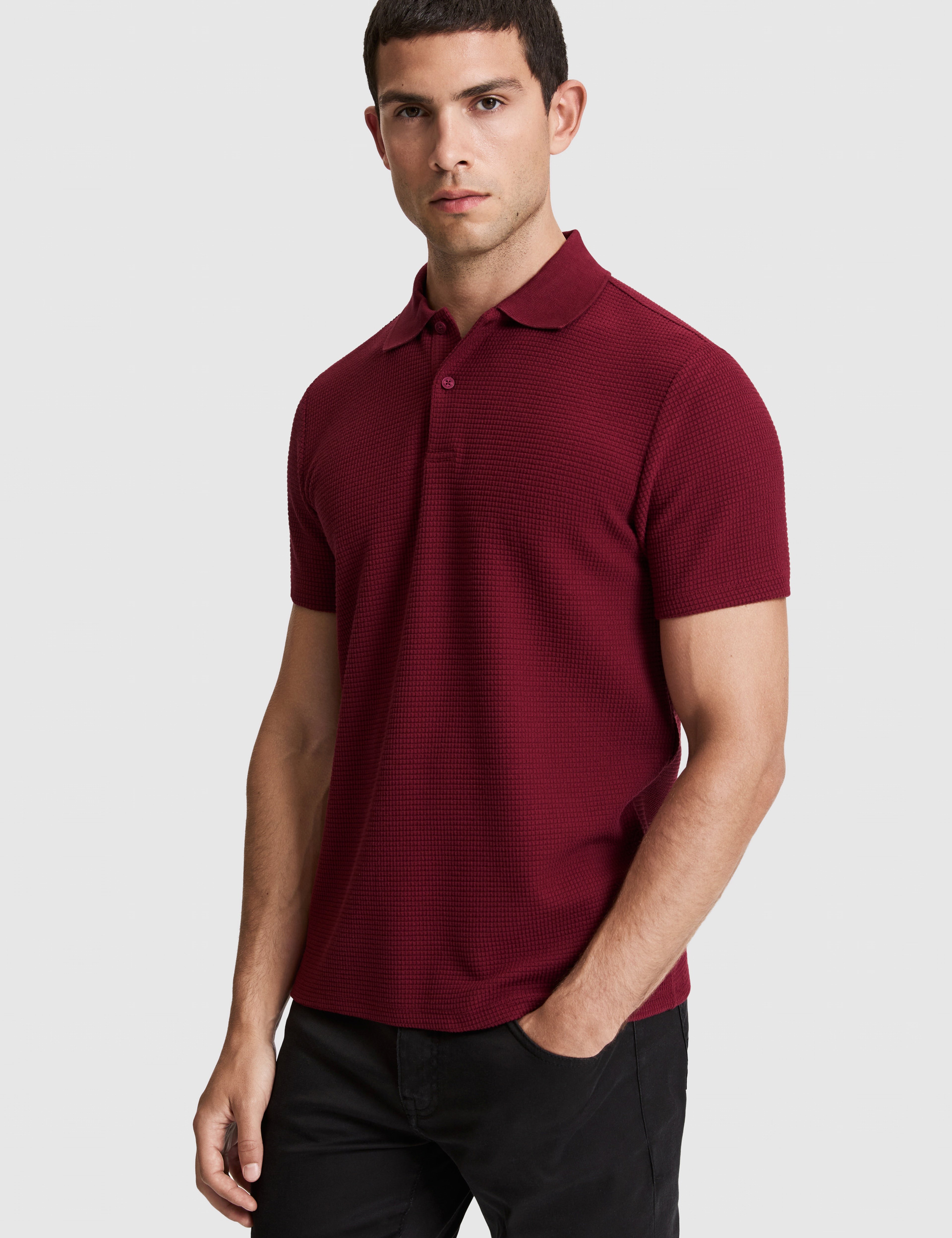 Bordo Regular Fit Polo Yaka Tişört - Image 3