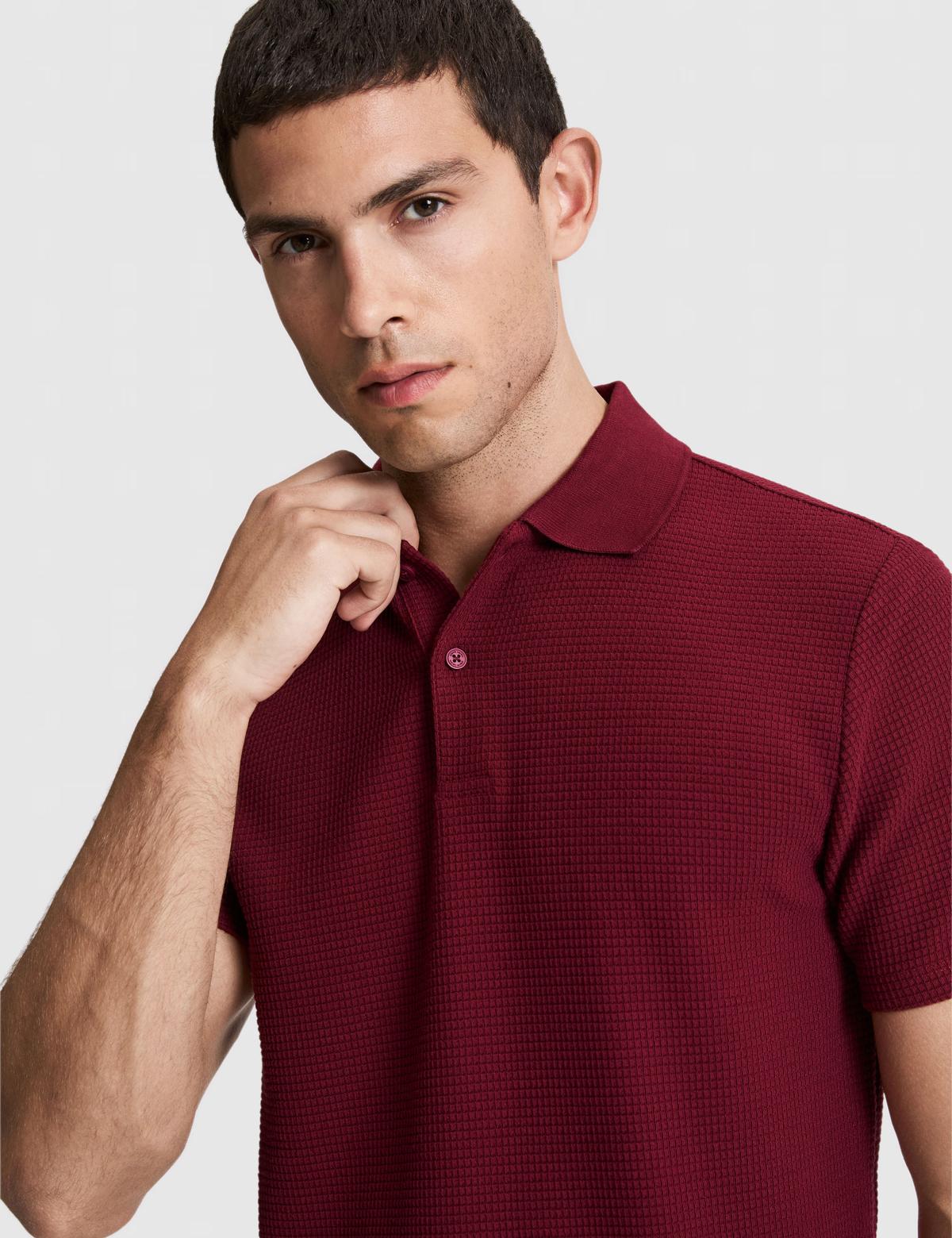 Bordo Regular Fit Polo Yaka Tişört - 50327875007