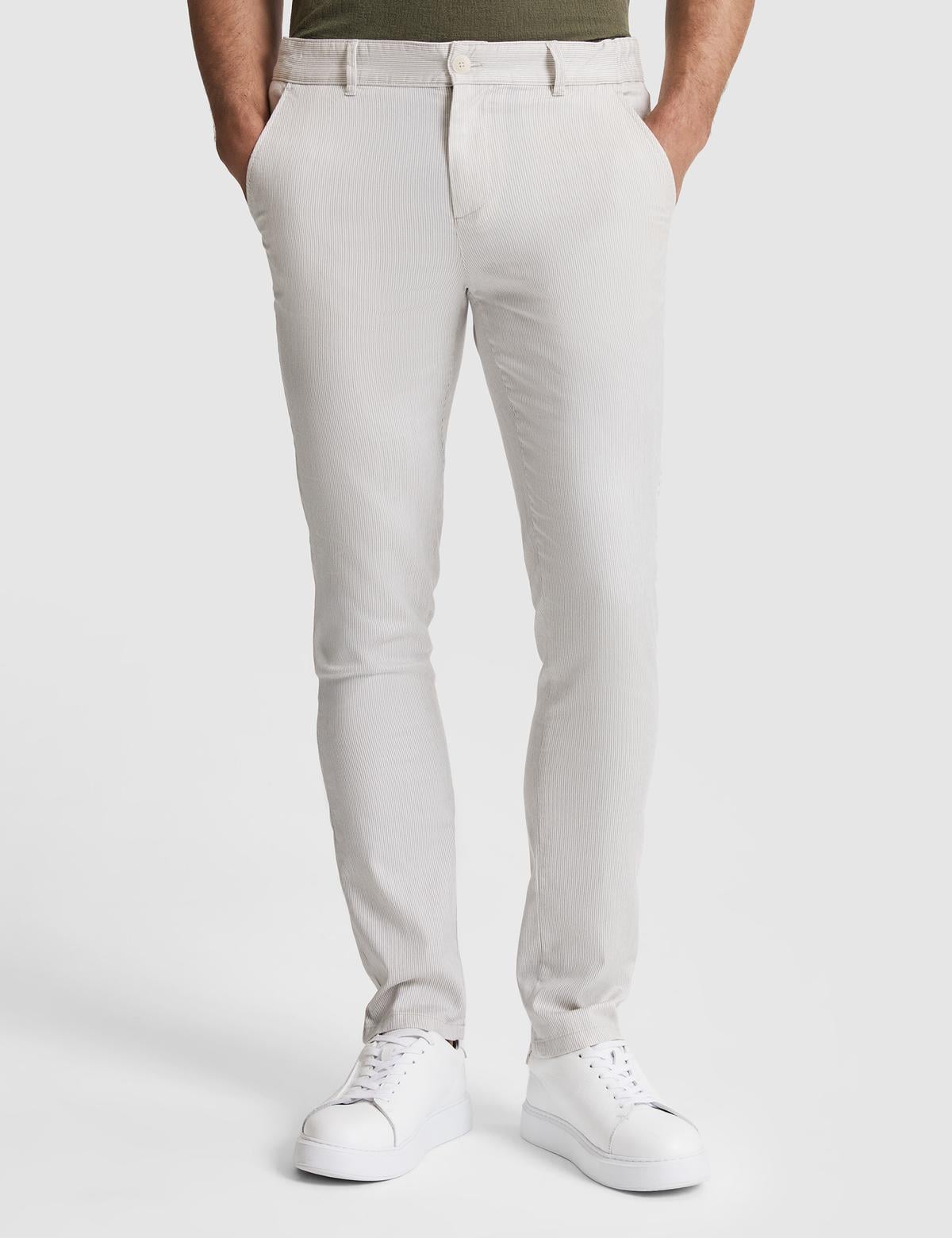 Açık Gri Slim Fit Kanvas Pantolon - 50320820077