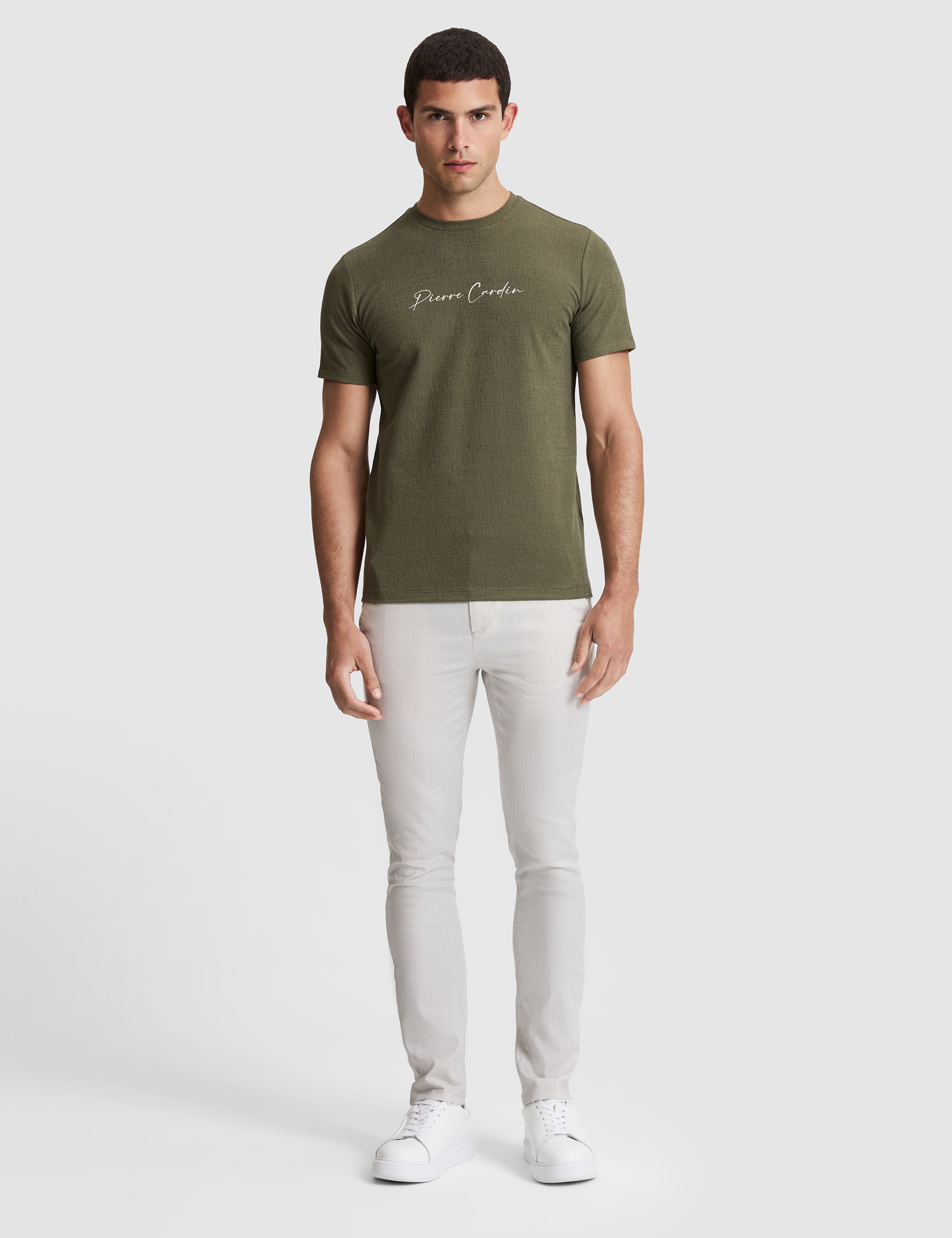 Açık Gri Slim Fit Kanvas Pantolon