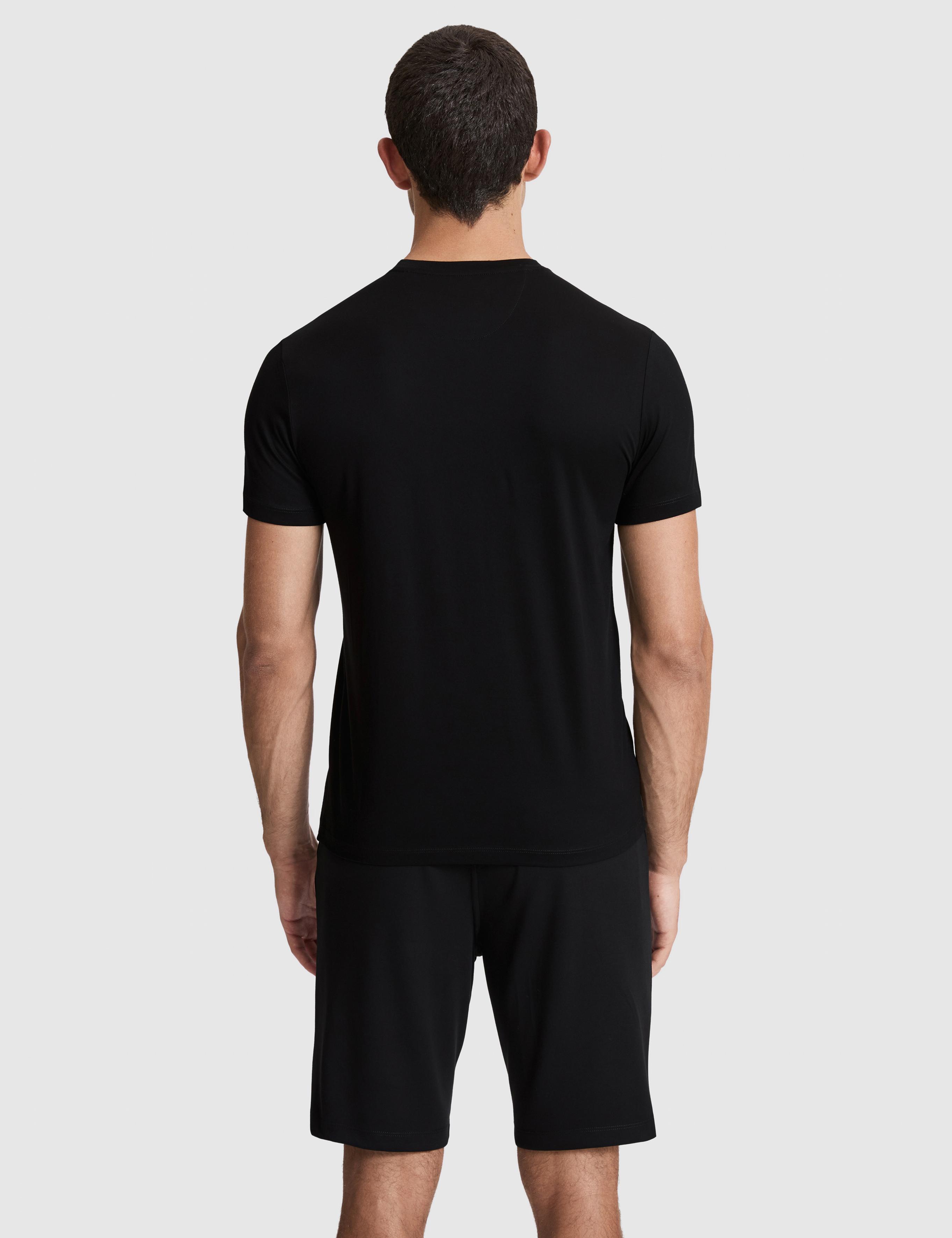 Siyah Slim Fit %100 Pamuk Bisiklet Yaka Likralı Basic Tişört