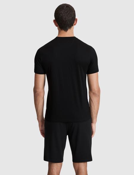 Siyah Slim Fit %100 Pamuk Bisiklet Yaka Likralı Basic Tişört - 50321129122