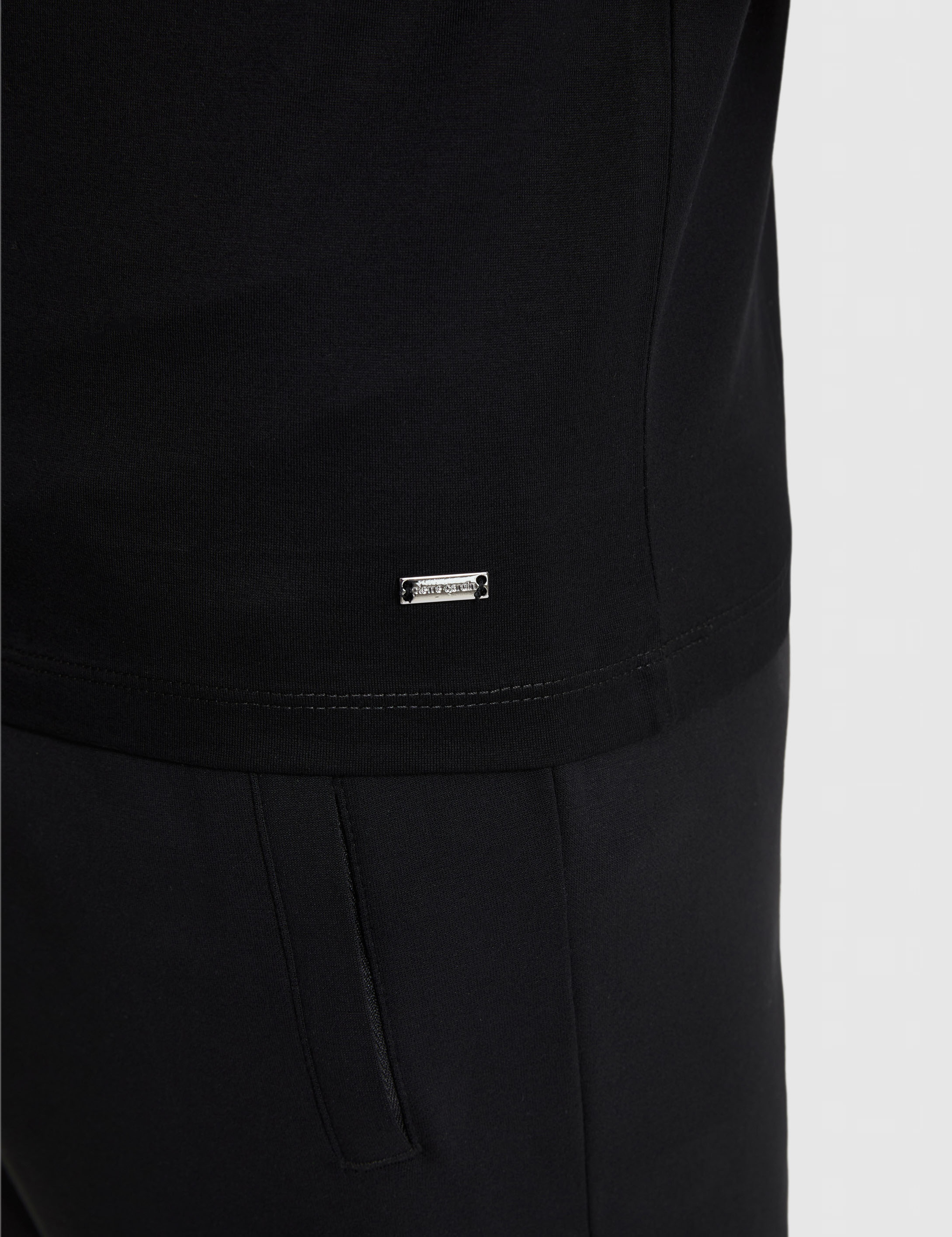 Siyah Slim Fit %100 Pamuk Bisiklet Yaka Likralı Basic Tişört - Image 6
