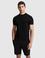 Siyah Slim Fit %100 Pamuk Bisiklet Yaka Likralı Basic Tişört