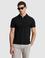 Siyah Slim Fit Fermuarlı Polo Yaka Tişört
