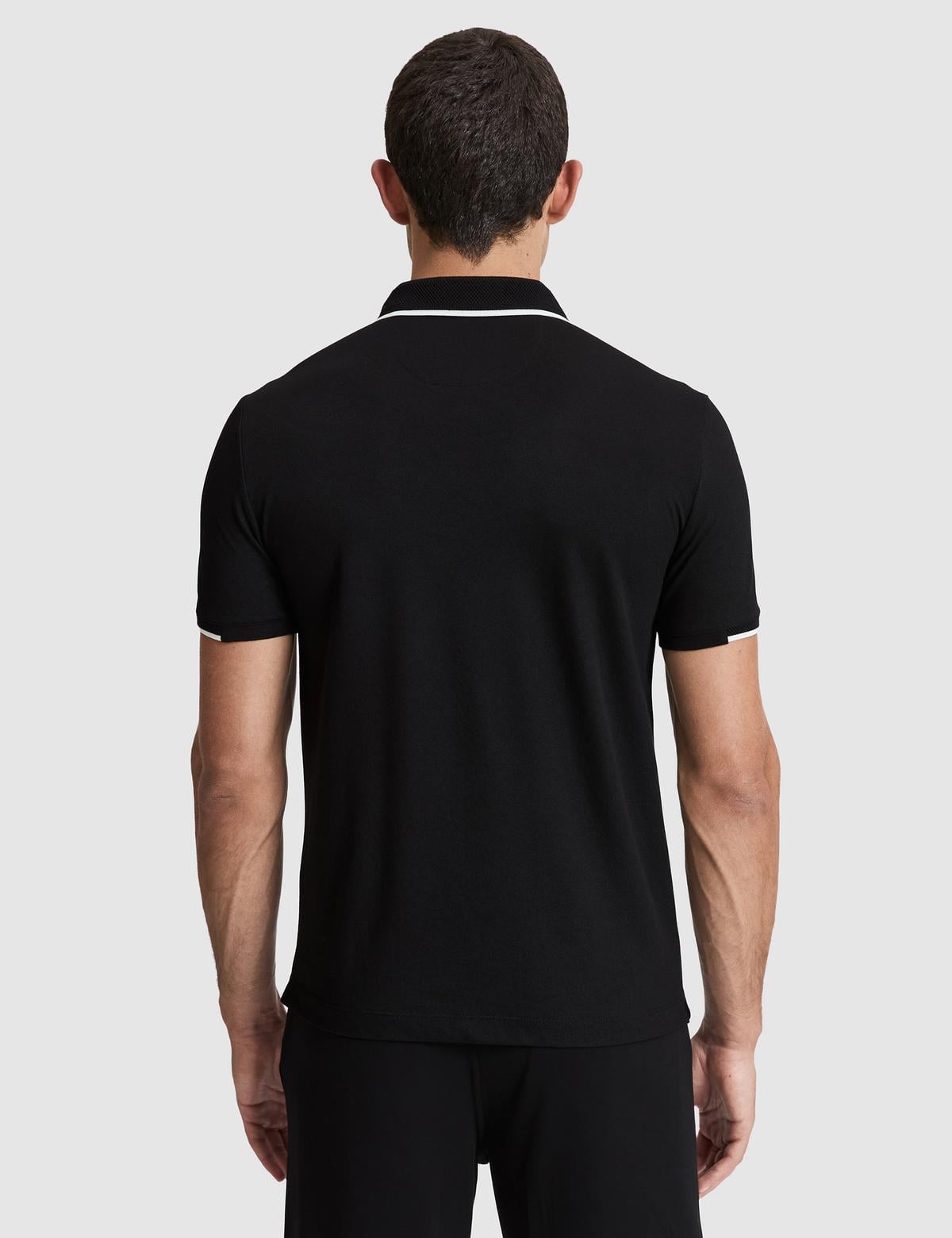 Siyah Slim Fit Polo Yaka Tişört - 50321185019