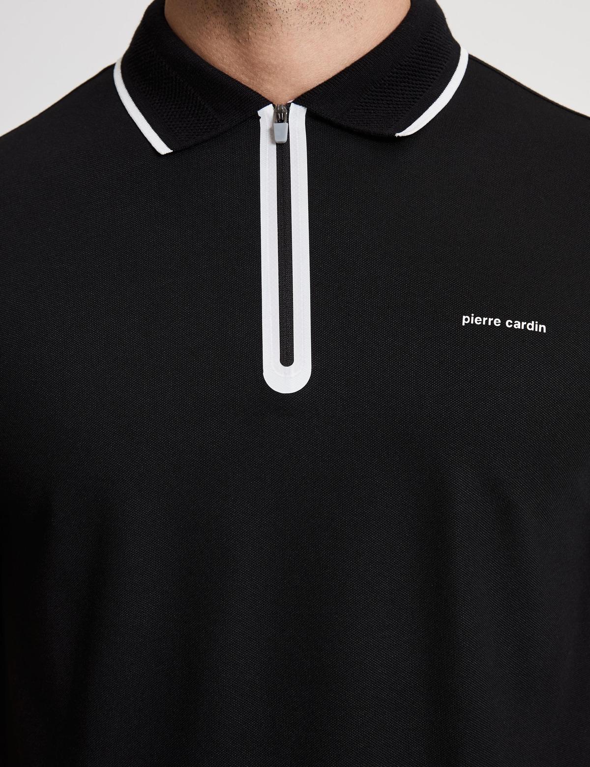 Siyah Slim Fit Polo Yaka Tişört - 50321185019