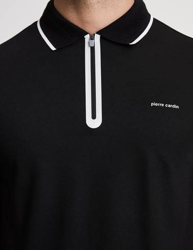 Siyah Slim Fit Polo Yaka Tişört