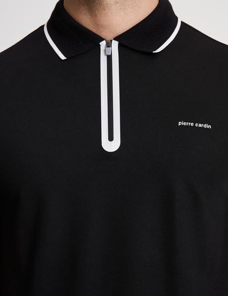 Siyah Slim Fit Polo Yaka Tişört - 50321185019