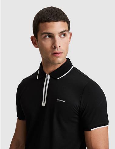 Siyah Slim Fit Polo Yaka Tişört