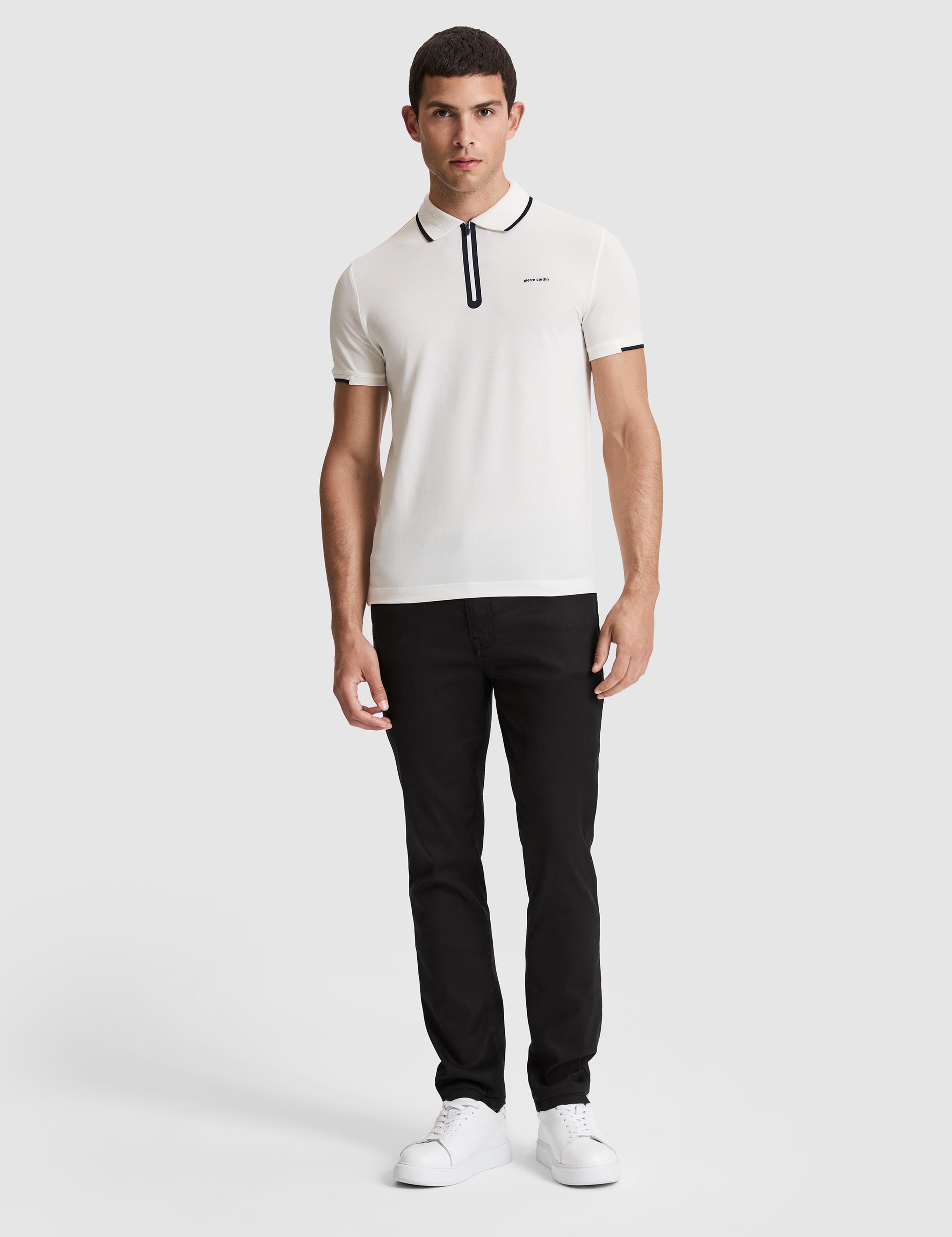 Ekru Slim Fit Polo Yaka Tişört