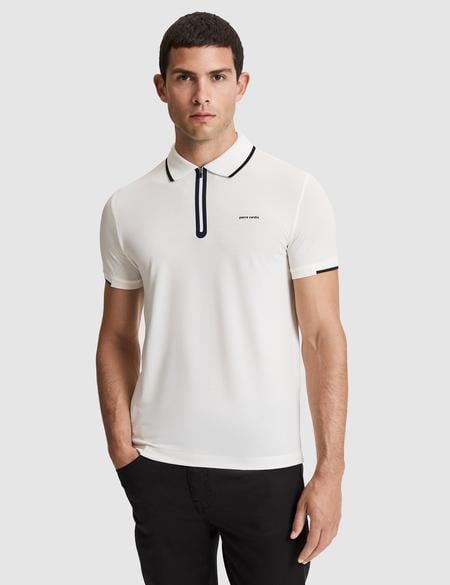Ekru Slim Fit Polo Yaka Tişört - 50321185003