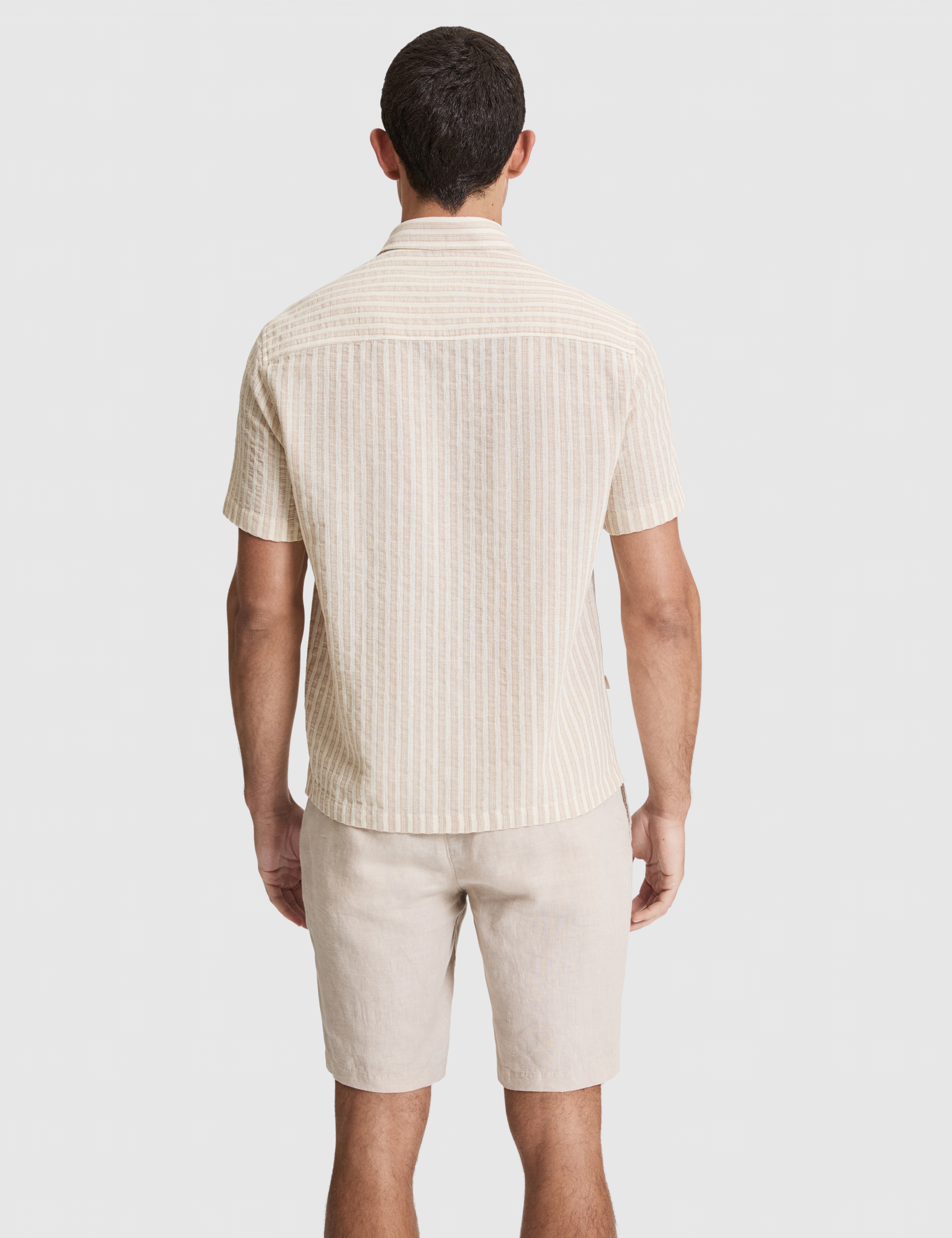 Bej Oversize Kısa Kollu Gömlek - 50320942004