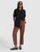 Kahverengi Carrot Fit %100 Keten Pantolon