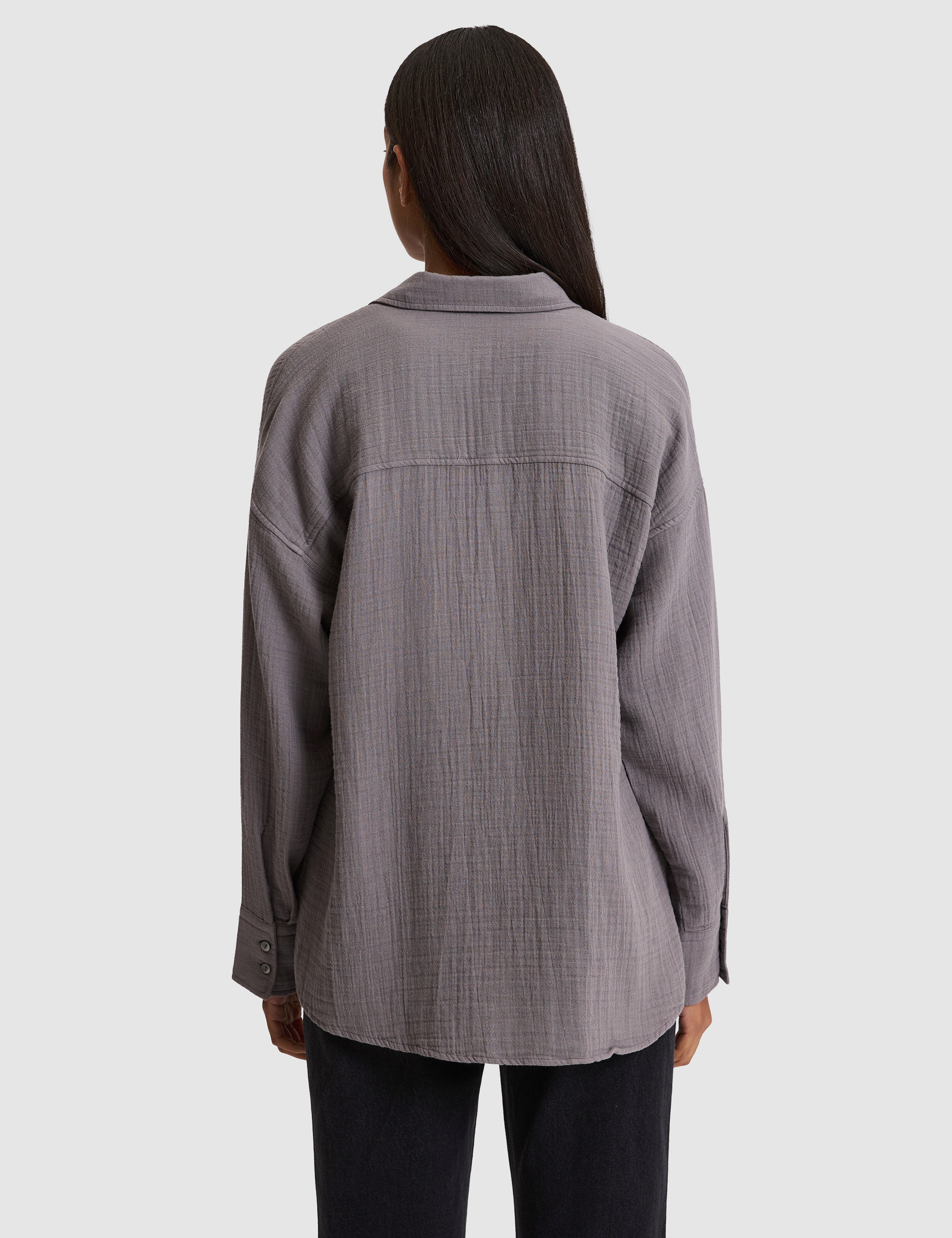 Gri Comfort Fit Uzun Kollu Gömlek