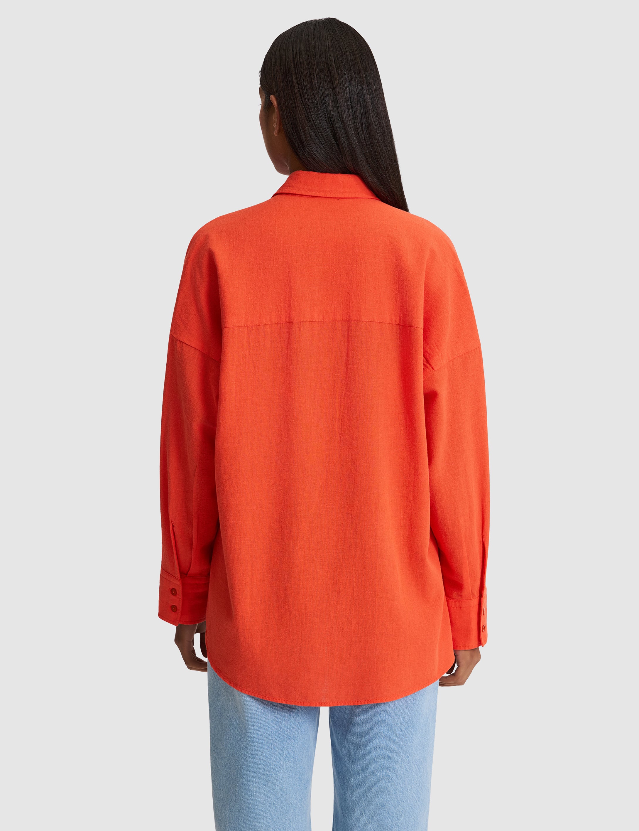 Nar Çiçeği Oversize Uzun Kollu Gömlek - 50328624034