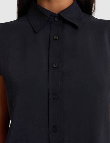 Siyah Regular Fit Kısa Kollu Gömlek