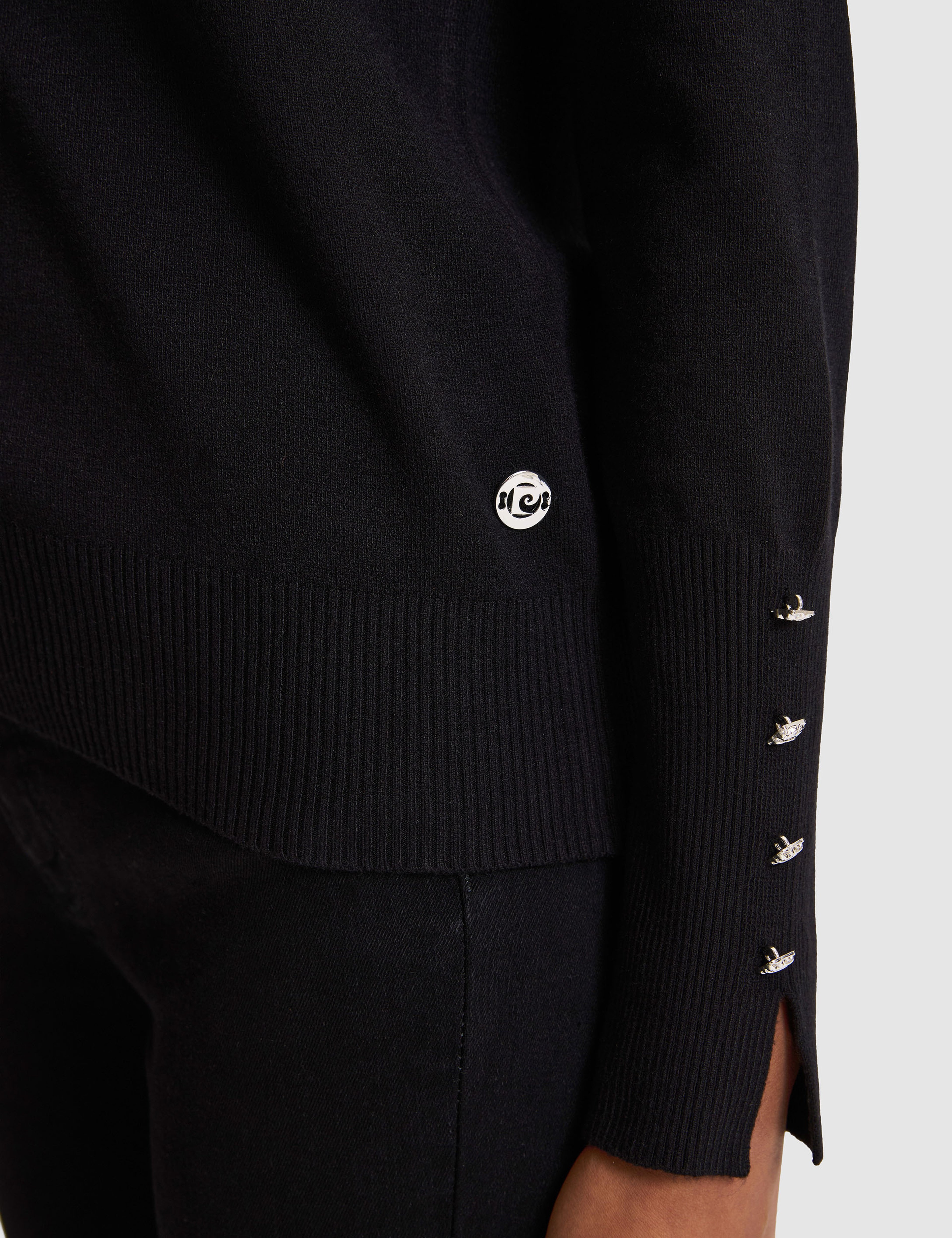 Siyah Slim Fit Basic Kazak