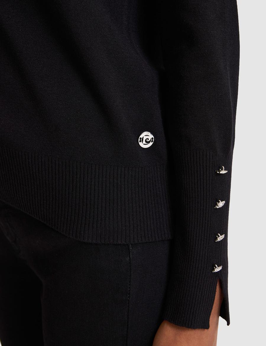 Siyah Slim Fit Basic Kazak