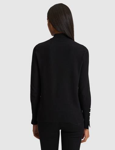 Siyah Slim Fit Basic Kazak
