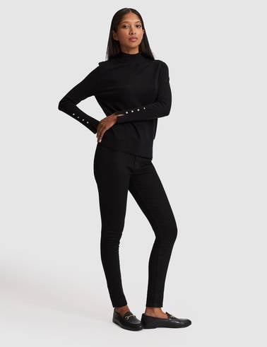 Siyah Slim Fit Basic Kazak