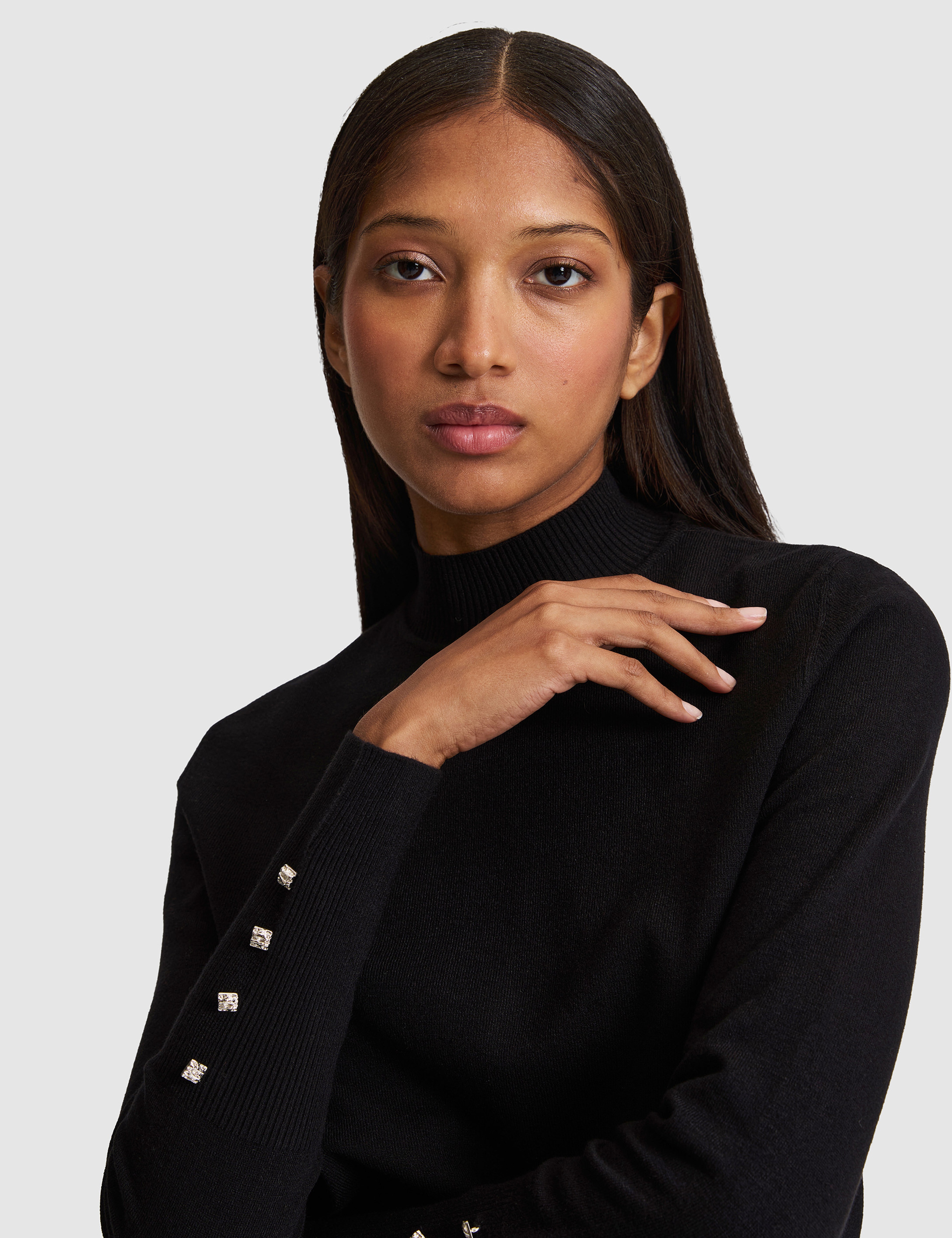 Siyah Slim Fit Basic Kazak